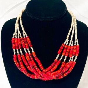 Multicolor Bone Beaded Necklace